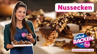 Nussecken  Der Klassiker  Rezepte für Lidl von Sallys Welt [upl. by Luap]