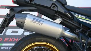 SCProject XPlorer II muffler for CFMoto 800MT  Street legal [upl. by Nimrahc]