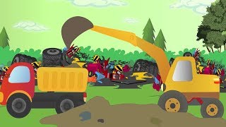 Truck amp Digger Cartoons For Kids  Excavator Crane Truck amp Diggers  Construction Truck Cartoons [upl. by Tezile]