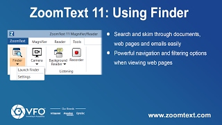 ZoomText 11  Using the new unified Finder [upl. by Valdes215]