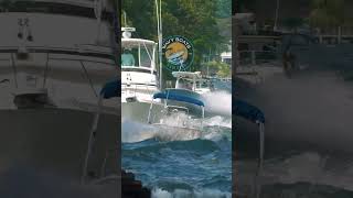 Small Boat caught in heavy traffic and waves  Wavy Boats  Haulover Inlet [upl. by Ambrosine]