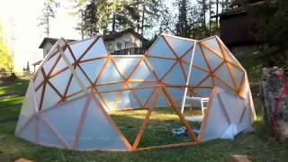 3V Geodesic Dome Greenhouse Geodome Polydome Hubless Sqft gardening [upl. by Thin]