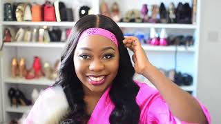 BEGINNER FRIENDLY EFFORTLESS GLUELESS BODYWAVE WIG INSTALL FT UNICE HAIR [upl. by Shelman]