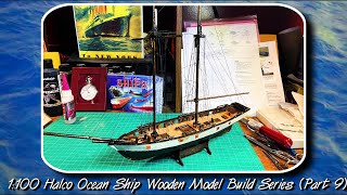 Wooden ship model build 1100 Scale Part  9 The Rigging [upl. by Dahraf]