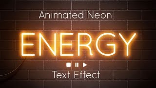 How To Create an Animated Neon Text Effect in Adobe Photoshop [upl. by Aldredge706]