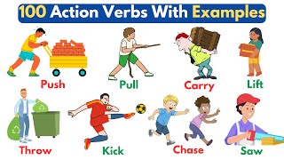 100 Action Verbs With Examples  Action Verbs Vocabulary  Action Words [upl. by Obellia]