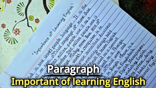 Paragraph important of learning Englishimportance of learning english paragraph in english [upl. by Vittoria]