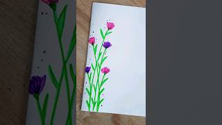 Simple floral 💐 border design for school project and assignment design shorts youtubeshorts [upl. by Cohl]