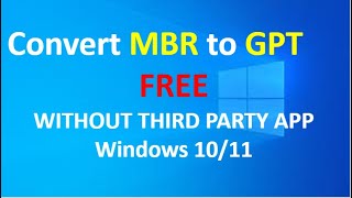 How to convert MBR to GPT  windows 1011 [upl. by Haya374]