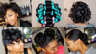 HOW TO ROLLER SET HAIR  Roller Setting Tutorial 2017  RELAXED HAIR [upl. by Coriss]