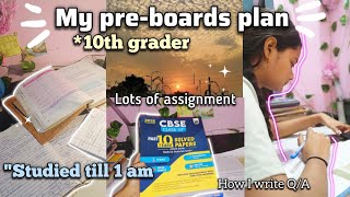 Study vlog as a CBSE 10th grader 🌸 Preboards season 😰 How I write questions answer ⁉️ [upl. by Euqinobe]