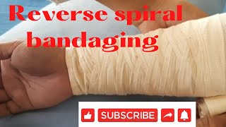 Reverse Spiral Bandaging By PC nursing procedure [upl. by Eahc]