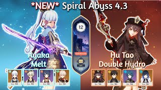 C2 Ayaka Melt and C0 Hu Tao Double Hydro  Genshin Impact 43 Abyss Floor 12 [upl. by Quartet]