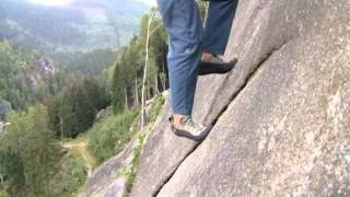 Klettern lernen Klettertechnik Klettertraining mittels Reibungsklettern im Harz am Granit [upl. by Ahsyek]