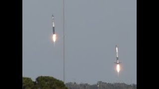 SpaceX Falcon Heavy Landing  Arabsat6A [upl. by Sirahc]