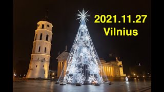 2022 Vilniaus Kalėdų Eglės Įžiebimas Katedros Aikštėje  Vilnius Christmas Tree 2021 [upl. by Reld]