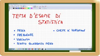 tema di esame di statistica risolto varianza medie frequenze scarto quad medio e coeff di variaz [upl. by Enyawed]