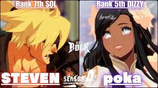 GGST➤Rank 7th SOL  ソル  STEVEN  vs Rank 5th DIZZY  ディズィー  poka  Guilty Gear Strive [upl. by Stclair347]