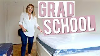 MY FIRST DAY OF GRAD SCHOOL  Exciting Apartment Unboxing [upl. by Anitsihc618]