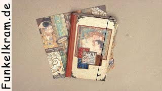 JunkJournal Gustav Klimt mit stamperia Papier Flipthrough [upl. by Kuster]