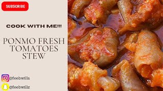 COOK WITH ME EASY PONMO FRESH TOMATOES STEW FEEBWILLS [upl. by Eyoj]