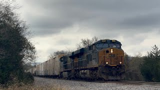 CSX ES44AH 3124 Leads Manifest M58205 on 11724 [upl. by Piggy]