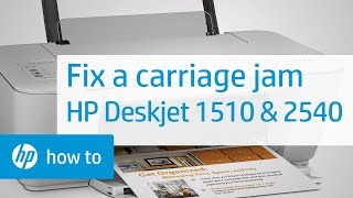 Fixing a Carriage Jam  HP Deskjet 1510 and 2540 Series  HP [upl. by Madonia]