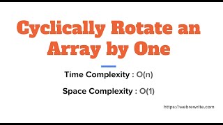 Cyclically Rotate an Array by One  Right Rotate an Array by One Index  Java [upl. by Kendrick]