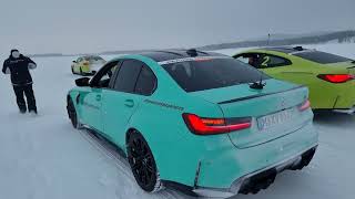 Mint Green BMW M3 Competition at BMW Experience Arjeplog Sweden 4k 60p [upl. by Isnan]