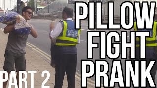 PILLOW FIGHT PRANK  PART 2 IN BRADFORD AKA THE HOOD [upl. by Ilaire220]