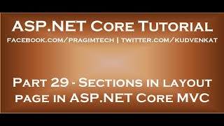 Sections in layout page in ASP NET Core MVC [upl. by Odyssey]