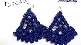 DIY TUTORIAL ENGITA ORECCHINI uncinetto VENTAGLIO PARTE 1 DI 2 HOW TO CROCHET EARRINGS [upl. by Einaffets]