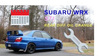 Subaru service DIY Rear differential oil change 2004 Impreza WRX STi [upl. by Idou]