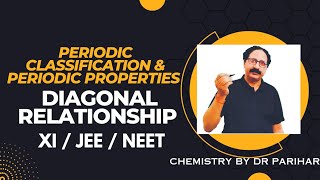 DIAGONAL RELATIONSHIP  PERIODIC CLASSIFICATION amp PERIODIC PROPERTIES  XI JEE NEET  DR PARIHAR [upl. by Anitsirt328]