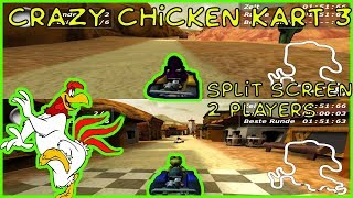 Crazy Chicken Kart 3  Wyścigi Kurczaków 3  Moorhuhn Kart 3  Split Screen  HD 60fps [upl. by Getter595]