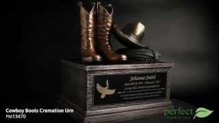 Cowboy Boots Cremation Urn by Perfect Memorials [upl. by Bobbe663]