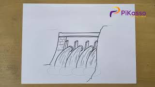 How to Draw a DAM Easy step by step [upl. by Simah]