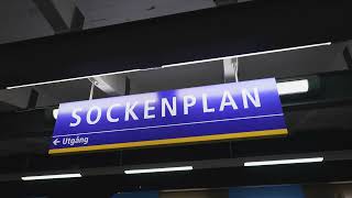 Sweden Stockholm subway night ride from Svedmyra to Sockenplan [upl. by Alhahs102]