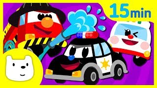 Car Songs Compilation♪  Police car Fire Truck Ambulance   Tidi Songs for Children★TidiKids [upl. by Nennahs]