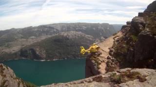 Helicopter landing at Preikestolen [upl. by Emilie294]