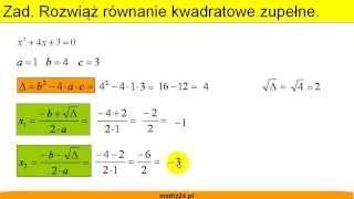 Równania kwadratowe zupełne  Zadanie  Matfiz24pl [upl. by Filmore]