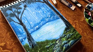 Stunning Watercolor Forest Painting with a Monochrome Effect – Easy StepbyStep Tutorial [upl. by Jeannie]