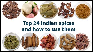 Top 24 Indian spices its uses and benefits  Indian spice list  spices and its medicinal properties [upl. by Travers]