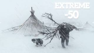 EXTREME 50° Solo Camping 4 Days  Snowstorm amp Winter Camping in a Snowstorm HOT TENT [upl. by Aylad183]