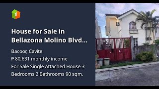 House for Sale in Bellazona Molino Blvd Bacoor Cavite [upl. by Zaneski]