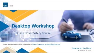 GSA Fleet Desktop Workshop Online Driver Safety Course [upl. by Kired275]