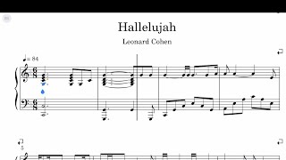 Leonard Cohen  Hallelujah Sheet Music [upl. by Rehsu]