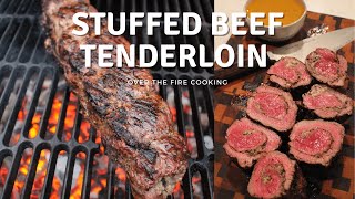 Stuffed Beef Tenderloin Recipe  Over The Fire Cooking shorts [upl. by Nnairda758]