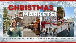 CHRISTMAS MARKETS IN EUROPE Munich  Salzburg  Strobl  Vienna  Budapest  Amsterdam  Castles [upl. by Litta]