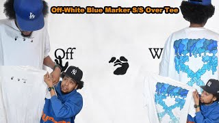 OffWhite Blue Marker SS Over Tee UNBOXING [upl. by Larkins235]